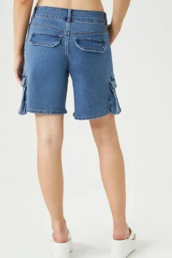 Baggy Denim Cargo Bermuda Shorts