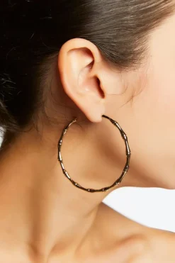 Bamboo Open-End Hoop Earrings
