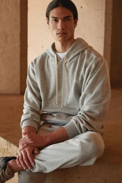 Basic Heathered Drawstring Hoodie
