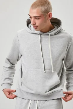 Basic Heathered Drawstring Hoodie