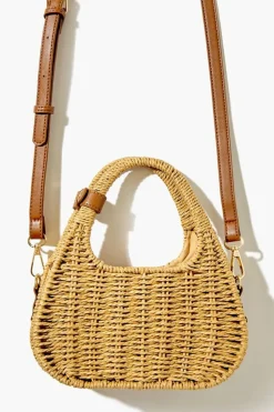Basketwoven Wicker Crossbody Bag