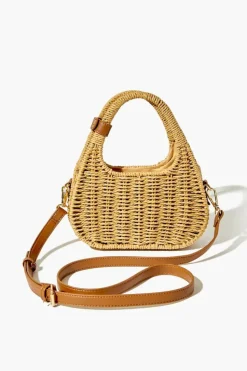 Basketwoven Wicker Crossbody Bag