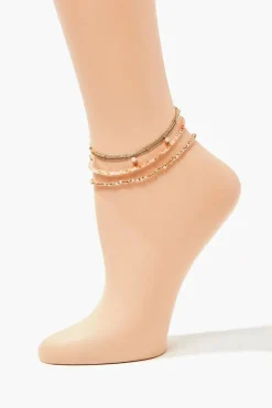 Beaded Chain Anklet Set