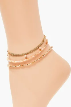 Beaded Chain Anklet Set