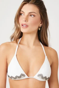 Beaded Chevron Triangle Bikini Top