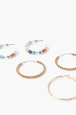 Beaded Hoop Earring Set