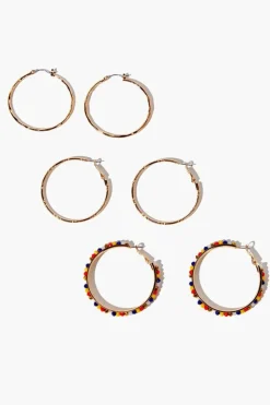 Beaded Hoop Earring Set
