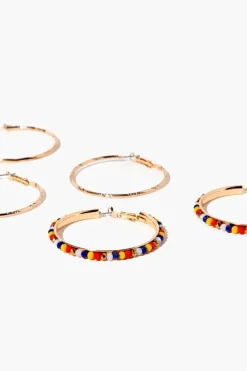 Beaded Hoop Earring Set
