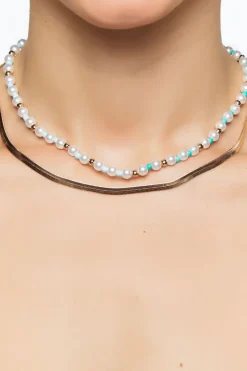 Beaded Snake Chain Layered Necklace