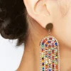 Beaded Statement Drop Earrings