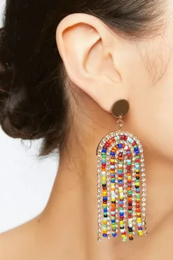 Beaded Statement Drop Earrings