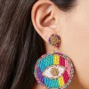 Beaded Statement Drop Earrings