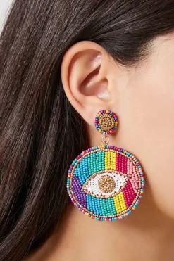 Beaded Statement Drop Earrings