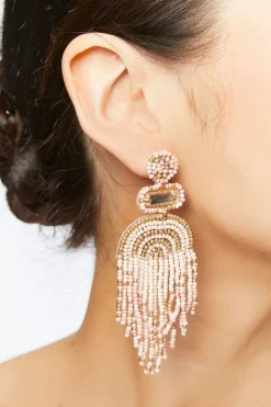 Beaded Statement Drop Earrings