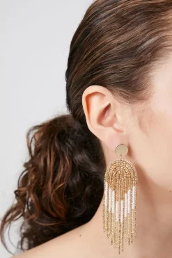 Beaded Statement Drop Earrings