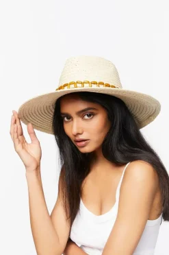 Beaded-Trim Panama Hat