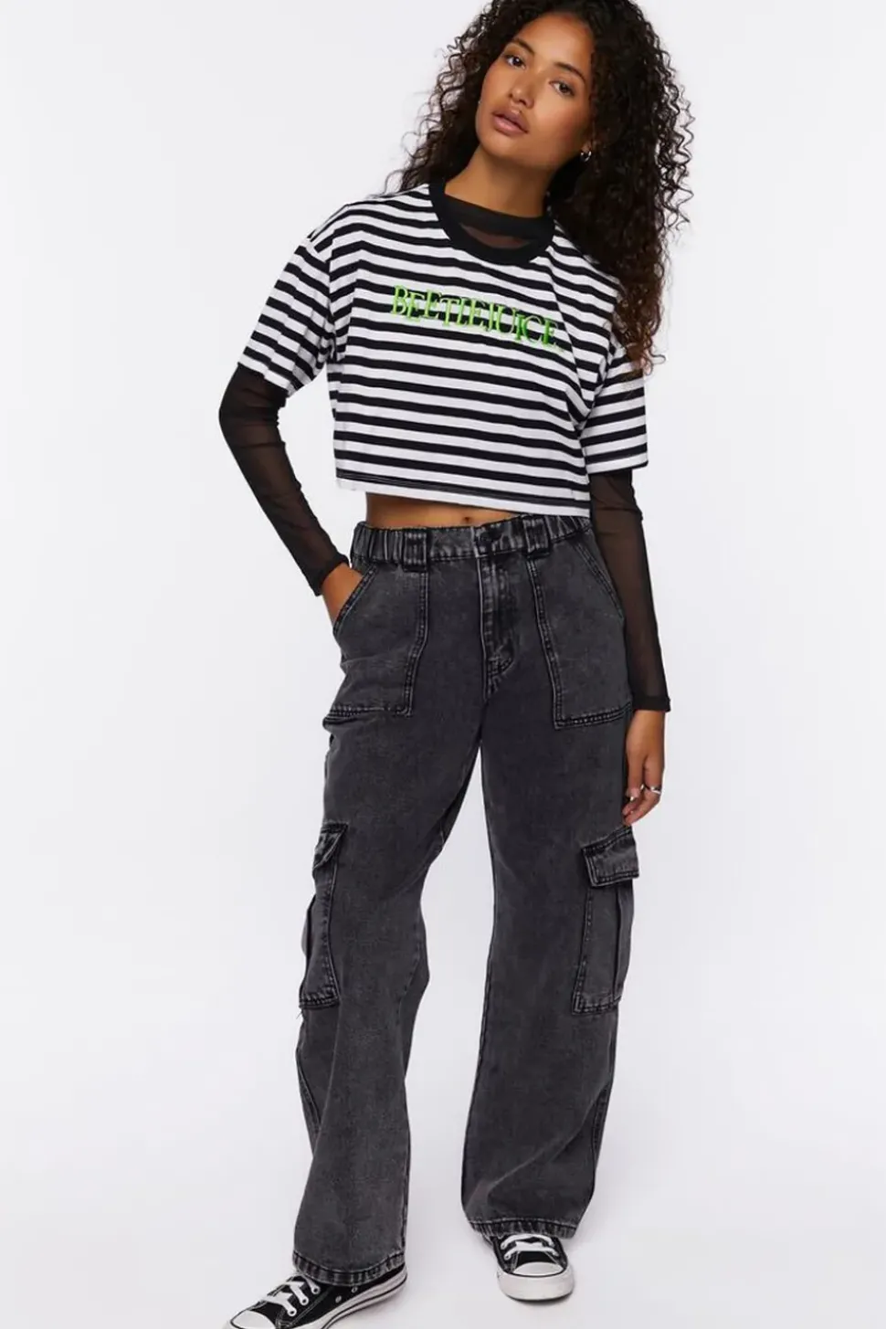 Beetlejuice Graphic Cropped Tee