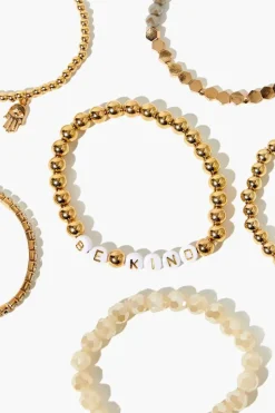 Be Kind Beaded Bracelet Set - 6 Pack