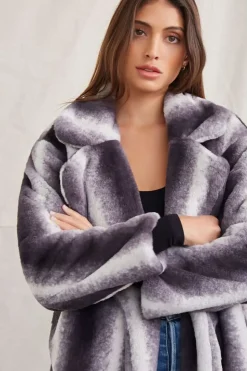 Belted Faux Fur Longline Coat