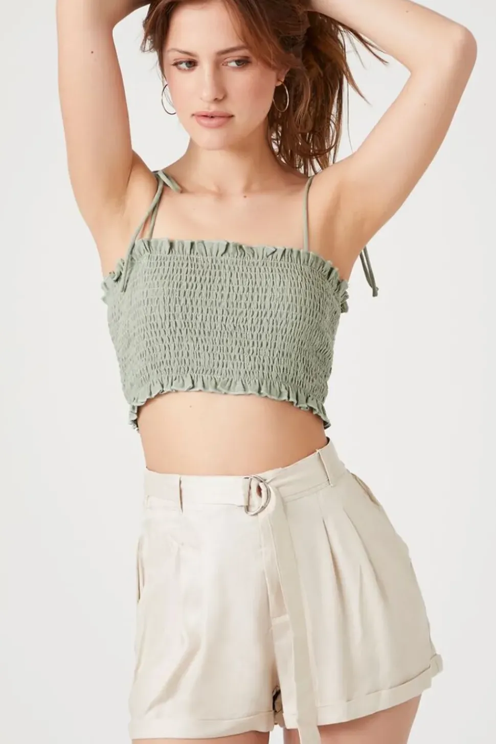 Belted High-Rise Shorts