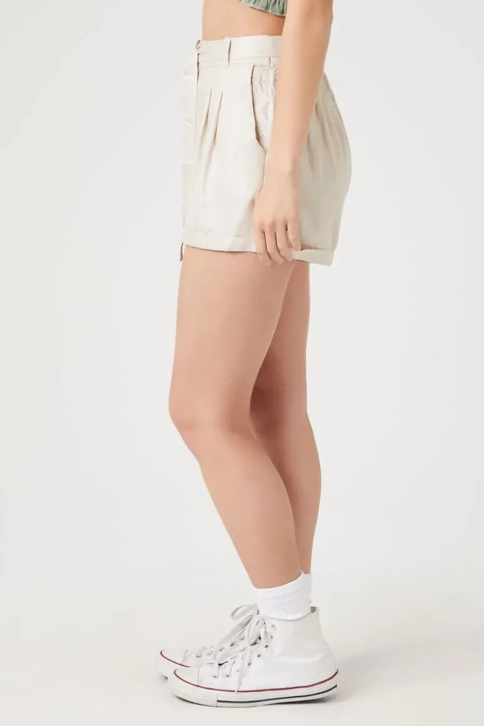 Belted High-Rise Shorts