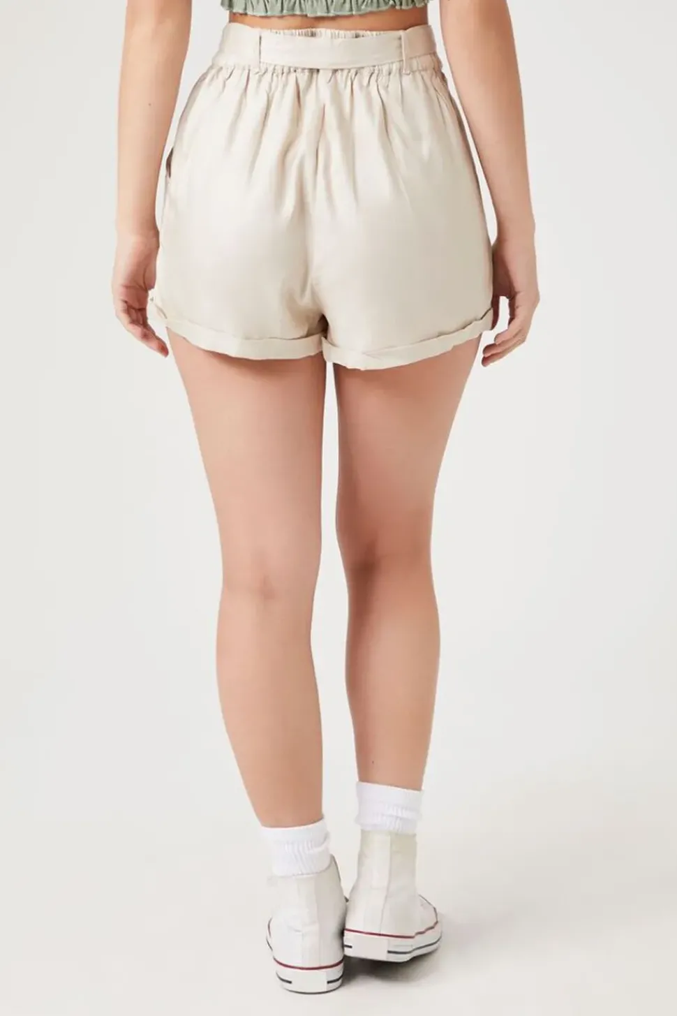 Belted High-Rise Shorts