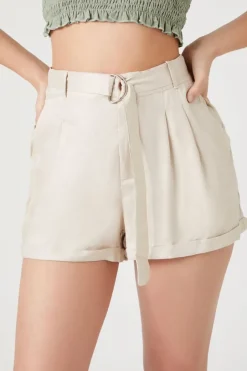 Belted High-Rise Shorts