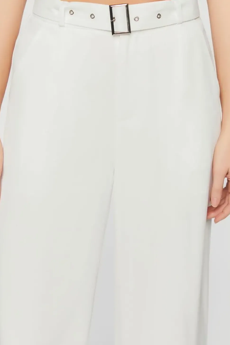 Belted High-Rise Wide-Leg Trousers