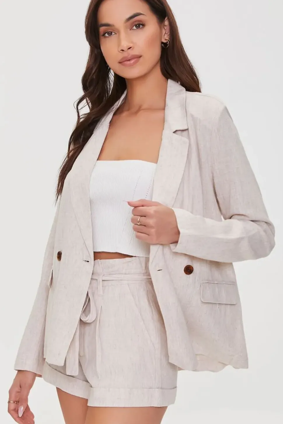 Belted Linen-Blend Shorts
