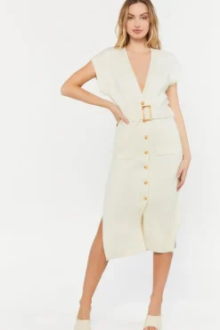 Belted Midi Sweater Dress