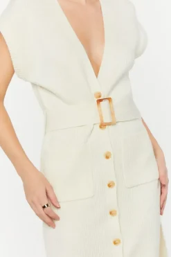 Belted Midi Sweater Dress