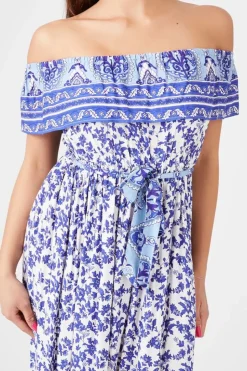 Belted Off-The-Shoulder Maxi Dress