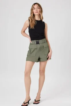 Belted Paperbag Cargo Shorts