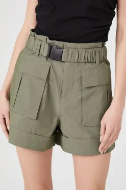 Belted Paperbag Cargo Shorts
