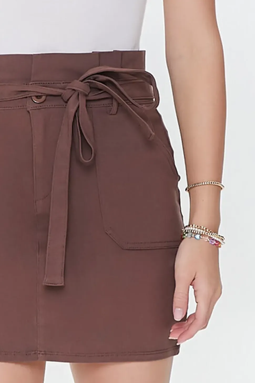 Belted Paperbag Mini Skirt