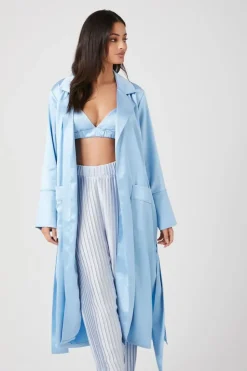 Belted Satin Longline Robe