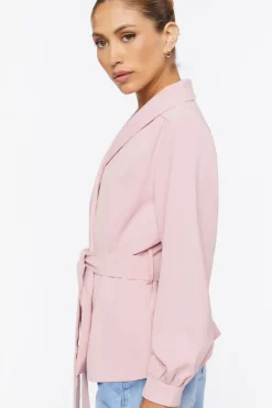 Belted Shawl Lapel Shacket