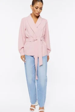 Belted Shawl Lapel Shacket
