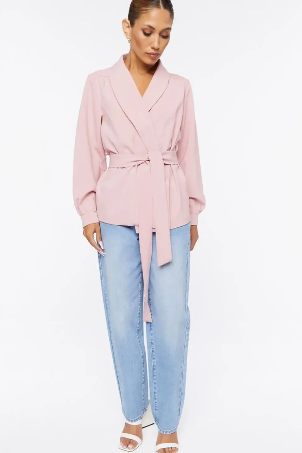 Belted Shawl Lapel Shacket
