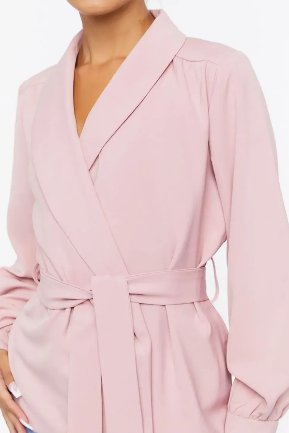 Belted Shawl Lapel Shacket
