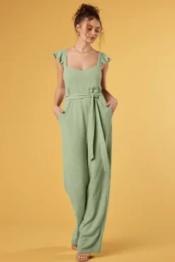 Belted Sweetheart Jumpsuit