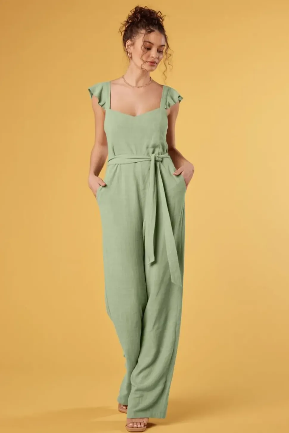 Belted Sweetheart Jumpsuit