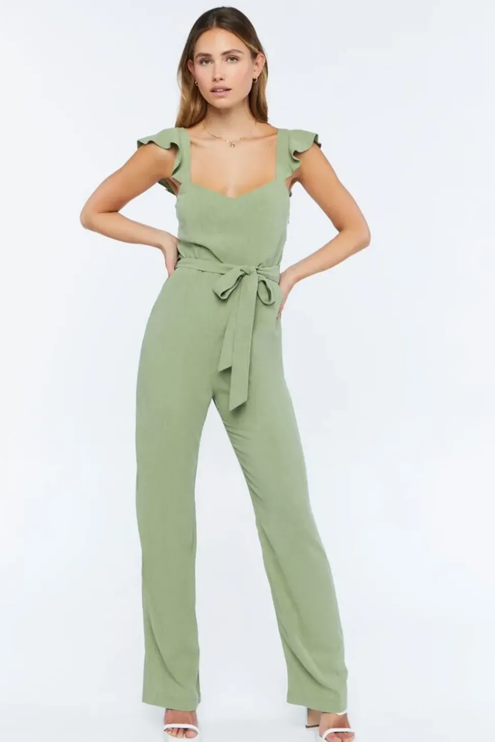 Belted Sweetheart Jumpsuit