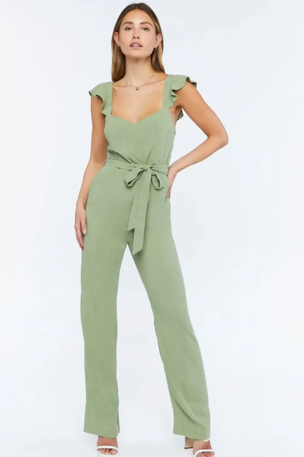 Belted Sweetheart Jumpsuit