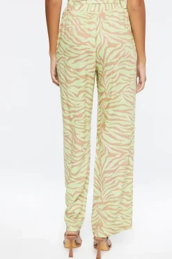 Belted Zebra Print High-Rise Pants