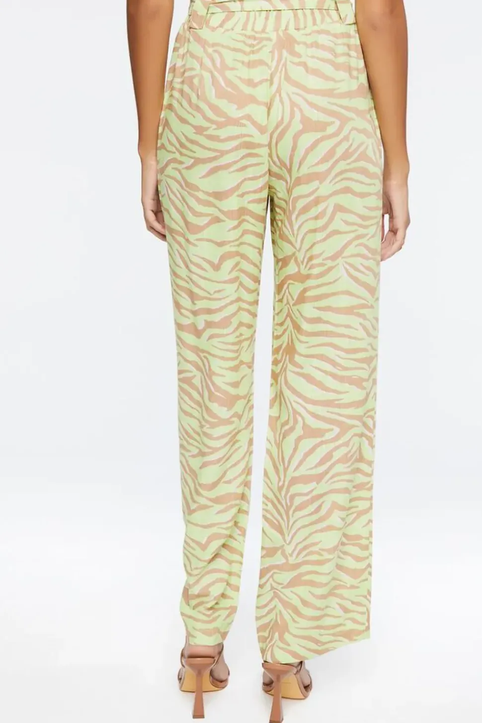 Belted Zebra Print High-Rise Pants
