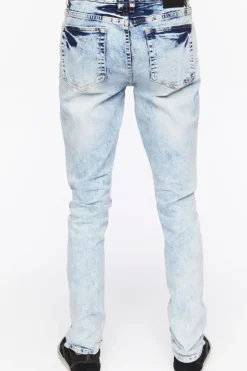 Bleached Wash Distressed Skinny Jeans