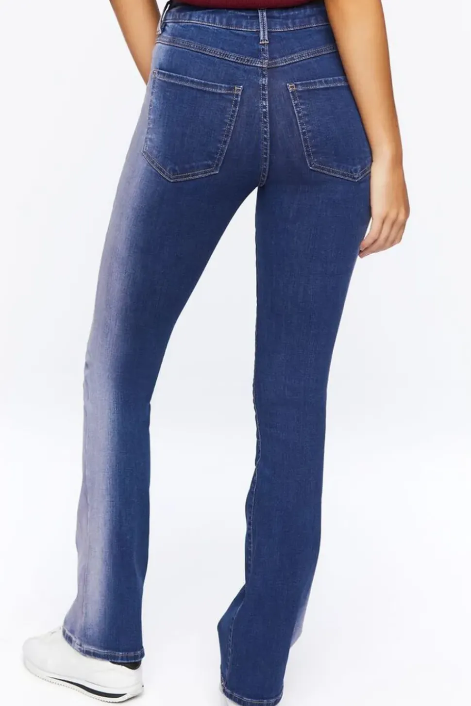 Bleach Wash Low-Rise Bootcut Jeans