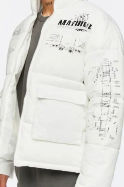 Blueprint Graphic Puffer Jacket