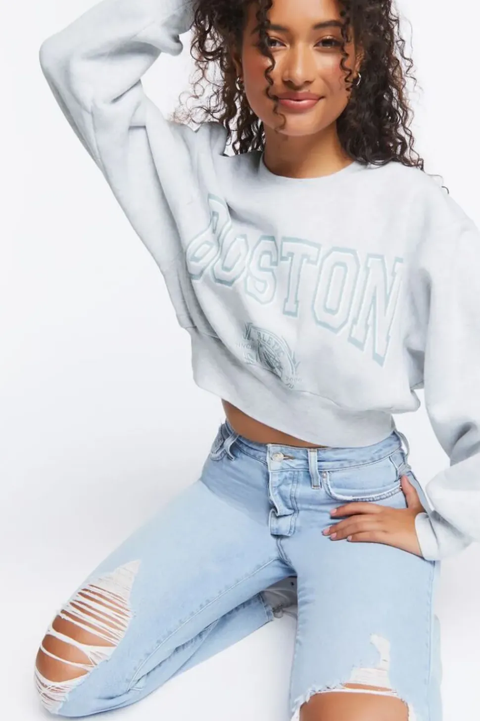 Boston Graphic Cropped Pullover